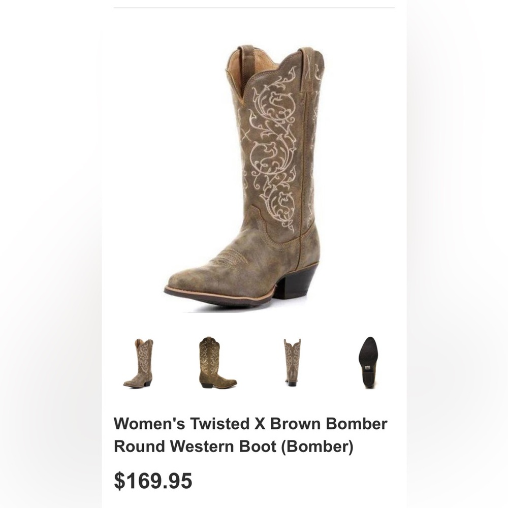 Women’s Twisted X Brown Bomber Round Western Boot